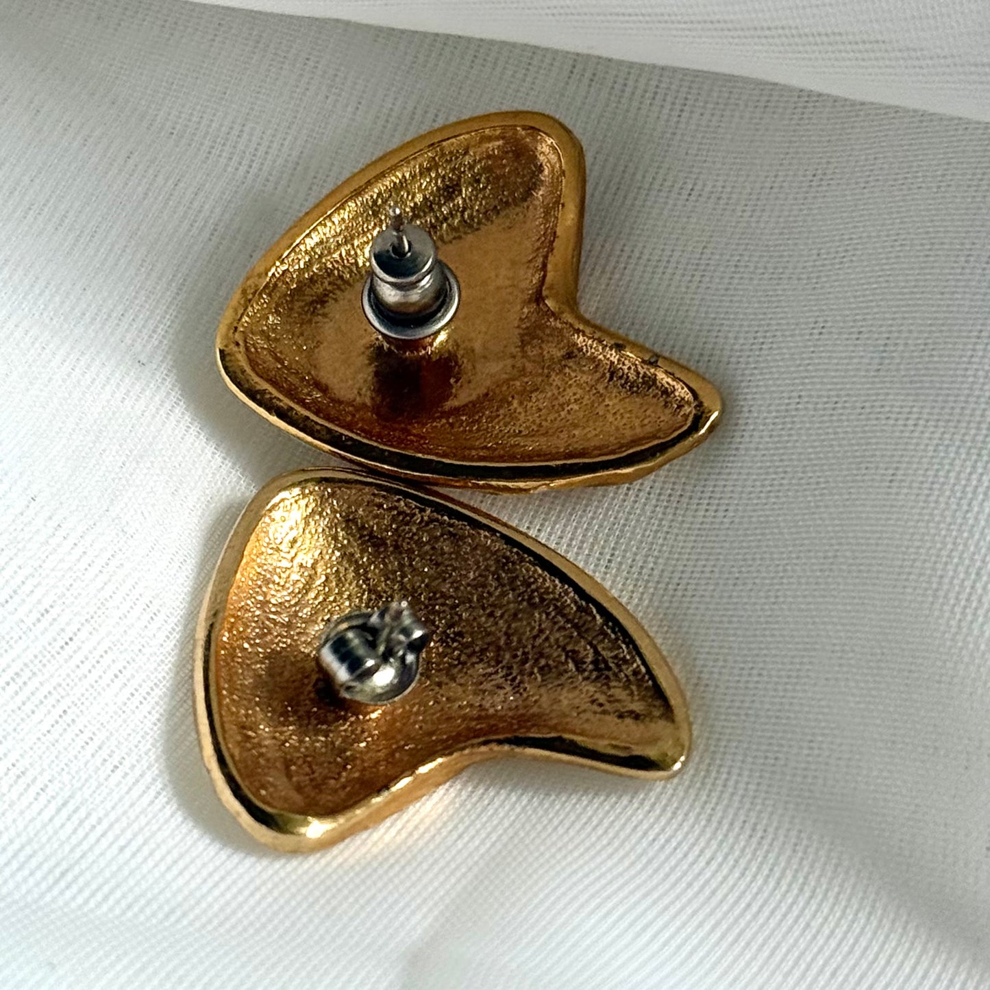 Secondhand Gold Toned and Ivory Coloured Earrings