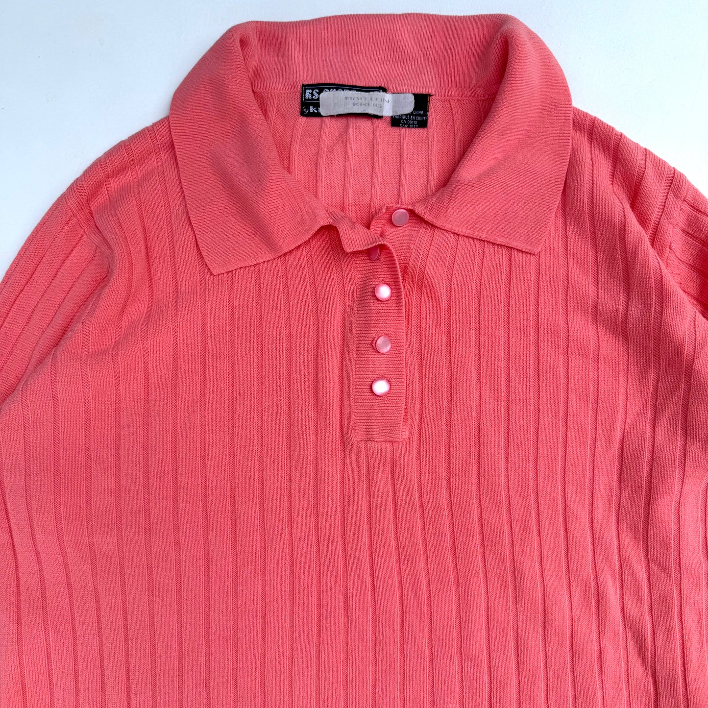 Vintage Long Sleeve Knit Polo