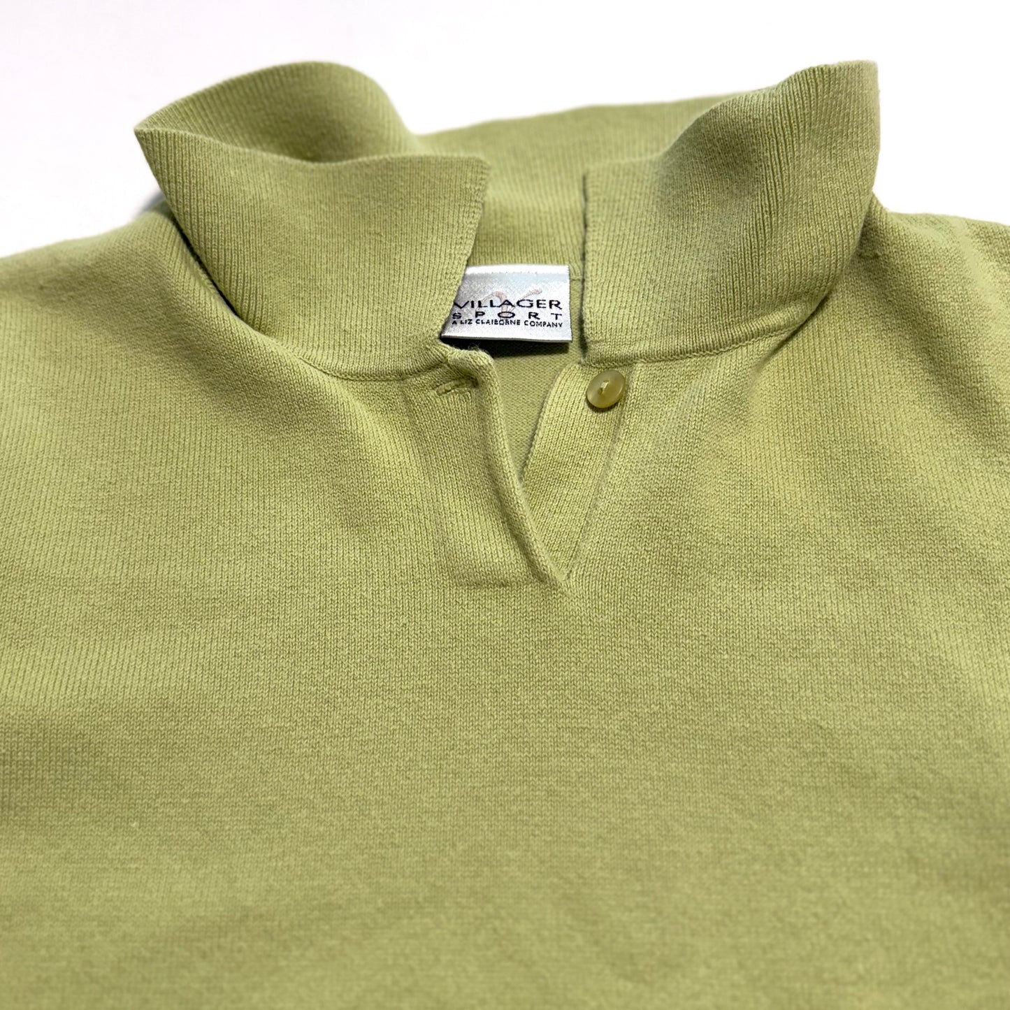 Secondhand Villager Sport, Green Collared Knit Shirt