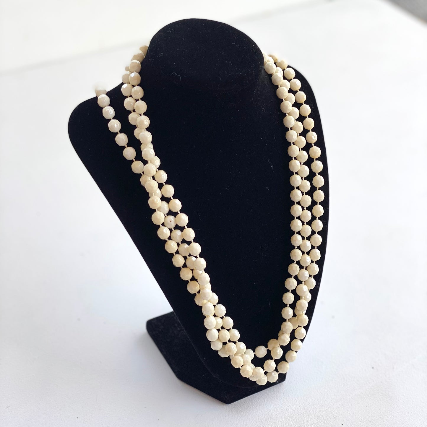 Off White Vintage Beaded Necklace