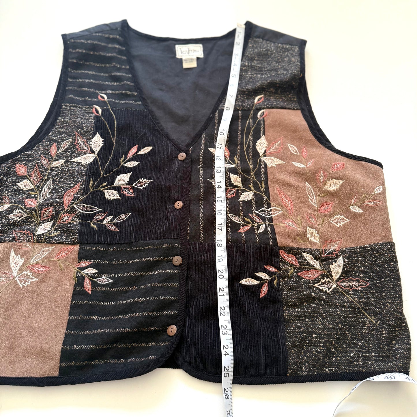 Vintage Tan Trums, Wool & Leather Vest