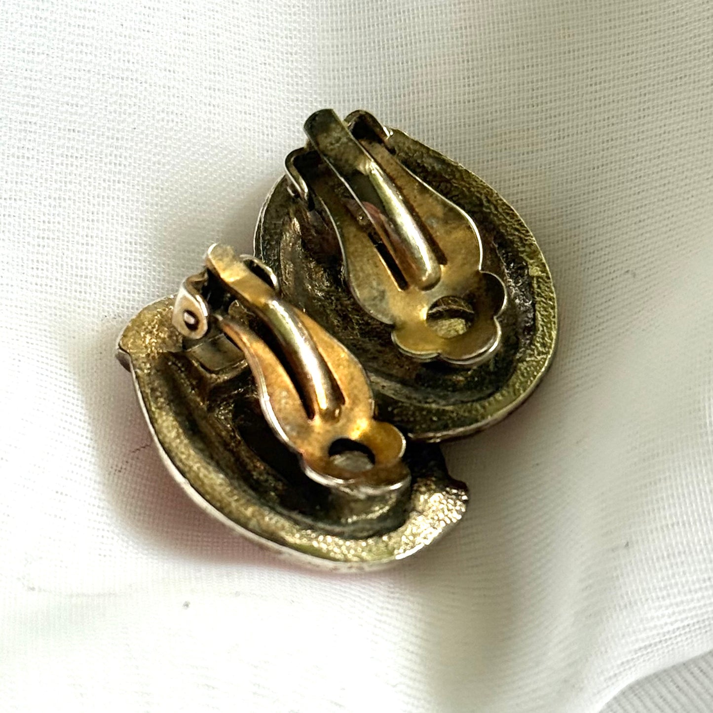 Secondhand Red and Silver Toned Earrings