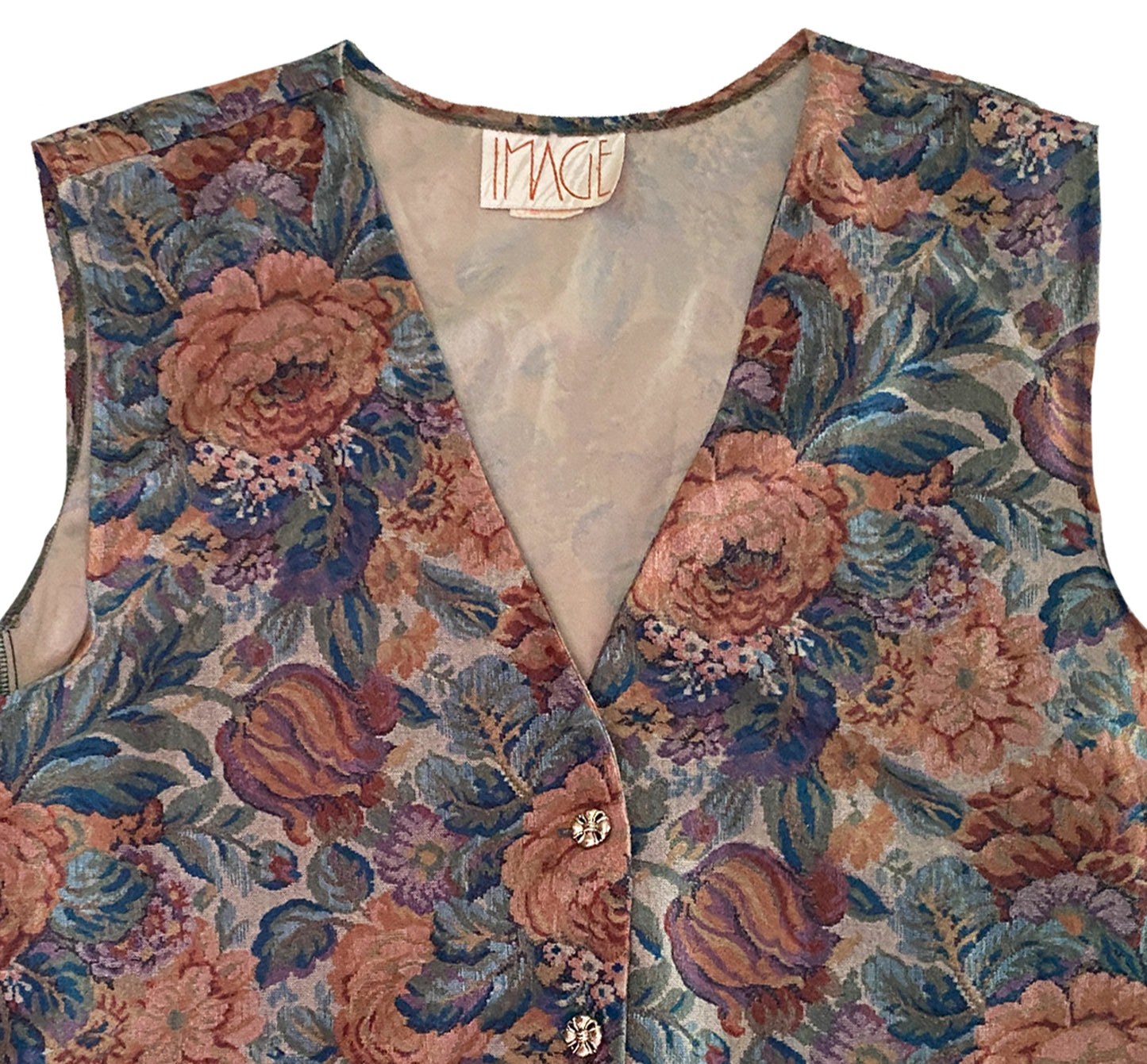 Vintage Image Floral Vest