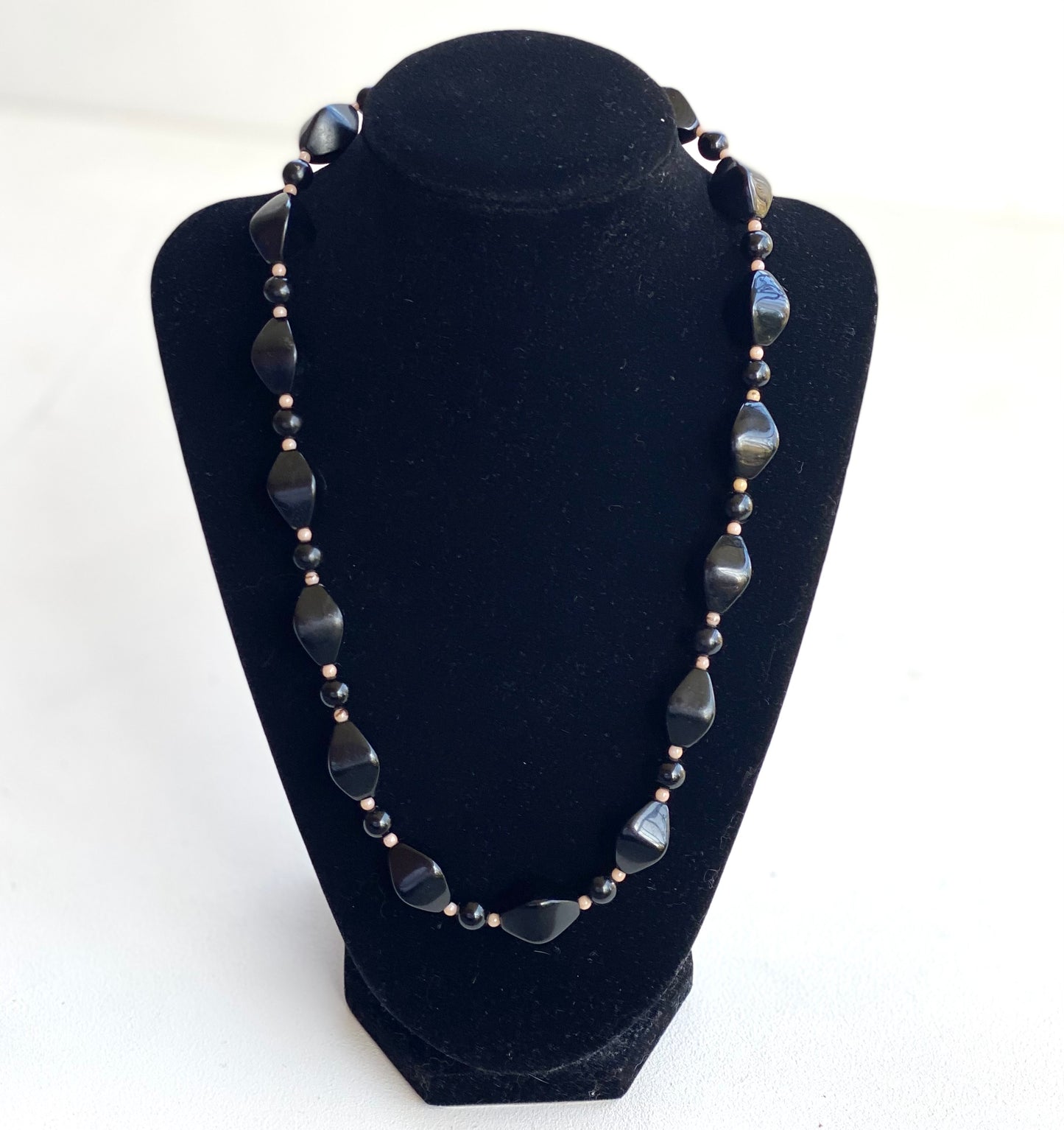 Black Beaded Vintage Necklace