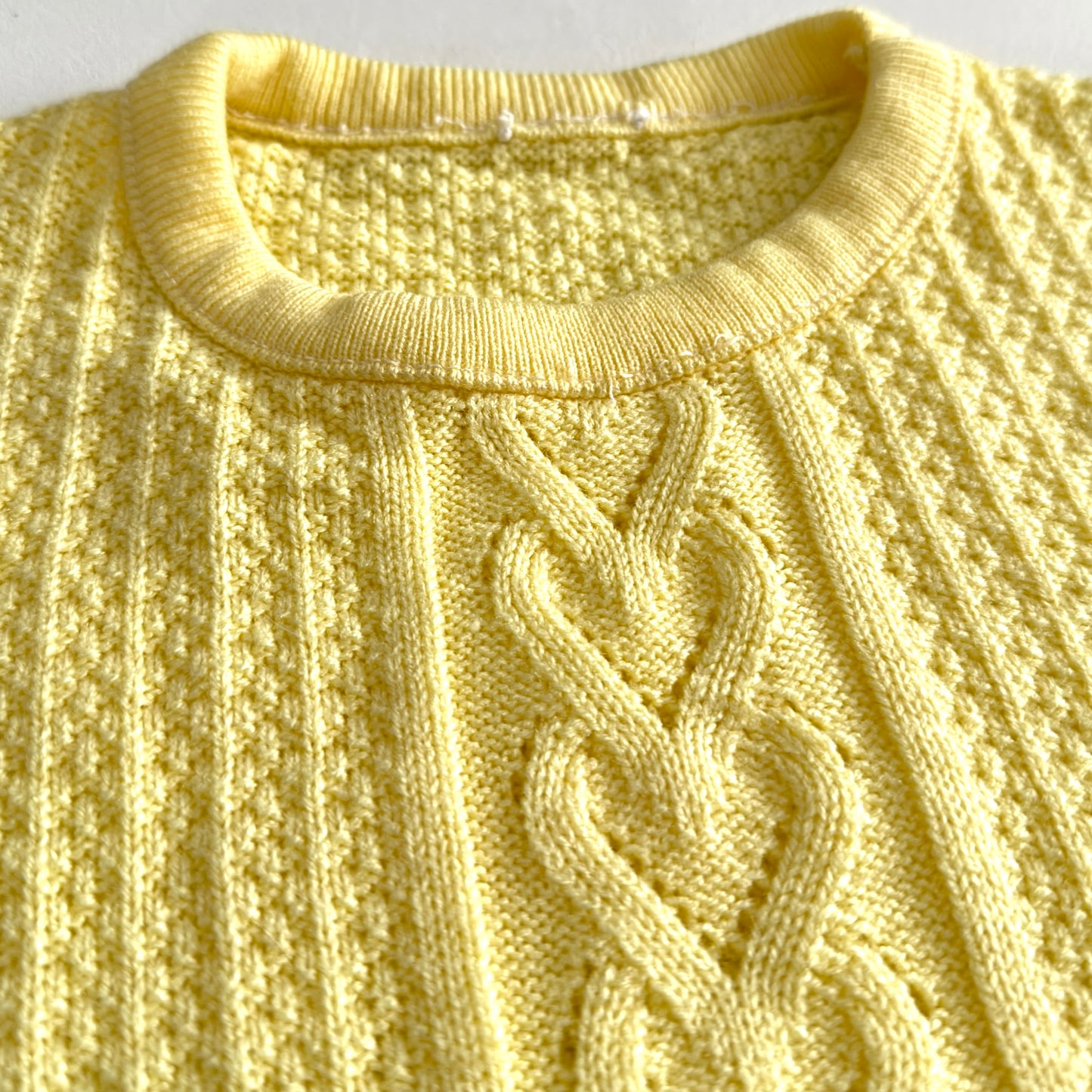 Vintage Yellow Short Sleeve Knitwear