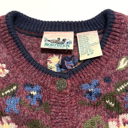 Vintage Northern Reflections, Wool Blend Floral Cardigan