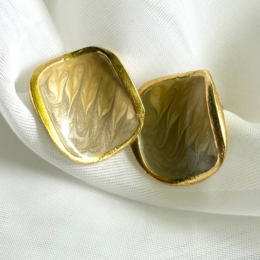 Secondhand Gold Toned Swirl Earrings