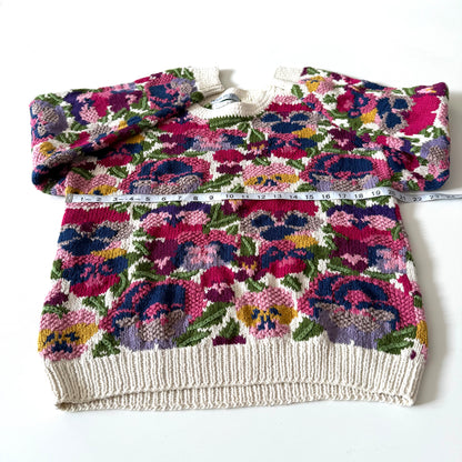 Vintage Northern Isles, Hand Knit Floral Sweater