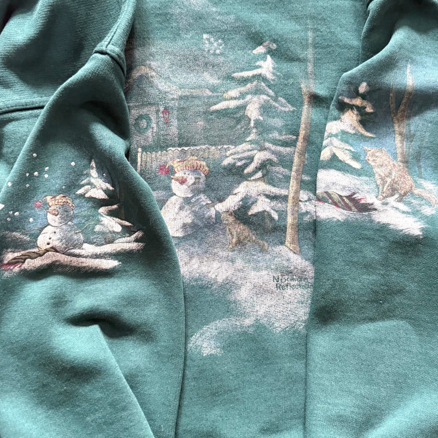 Vintage Northern Reflections, Snowman & Cat Sweatshirt