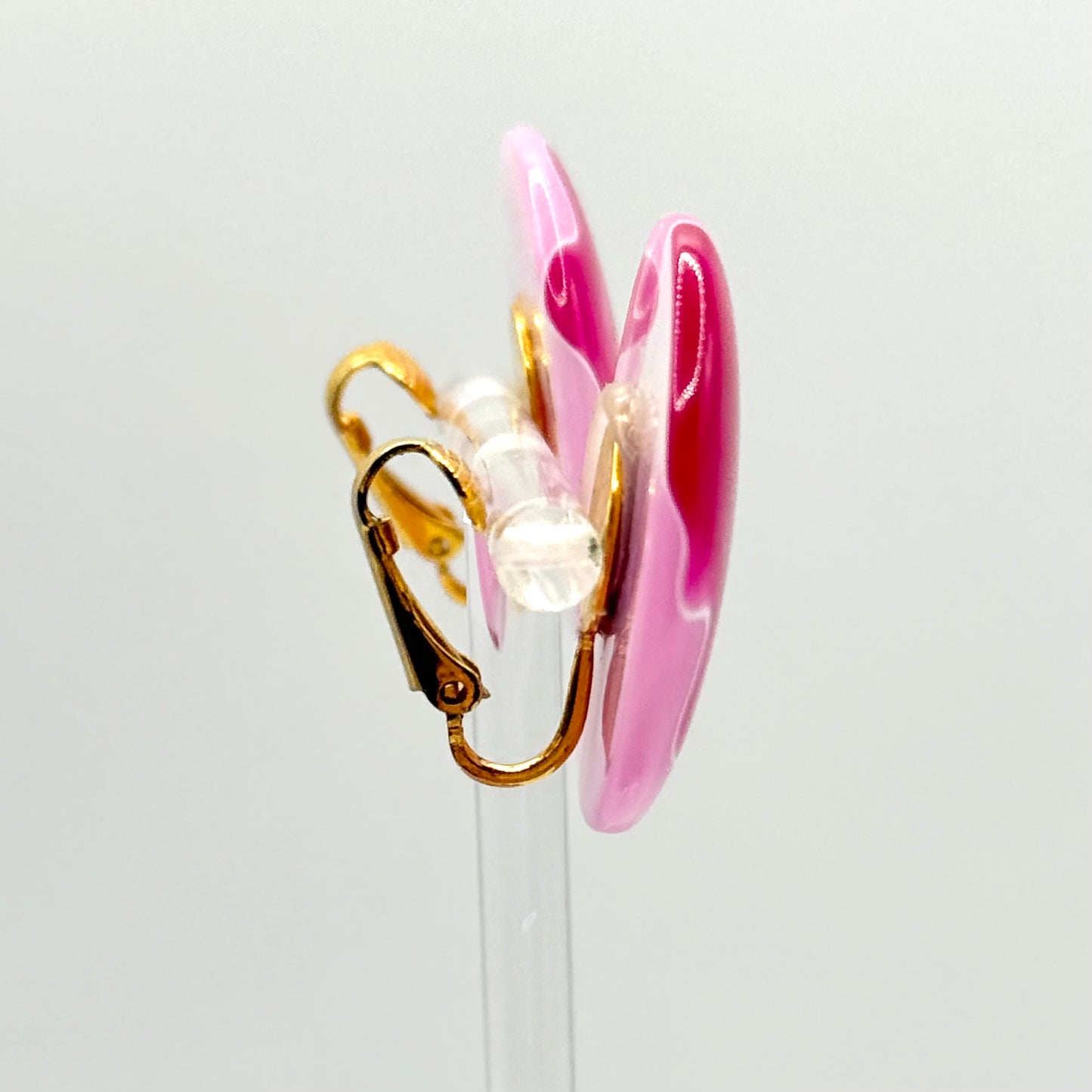 Vintage Pink Clip On Earrings