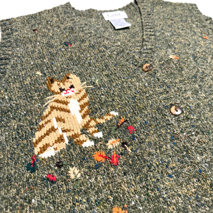 Vintage Tabi International, Wool Blend Autumn Cat Vest