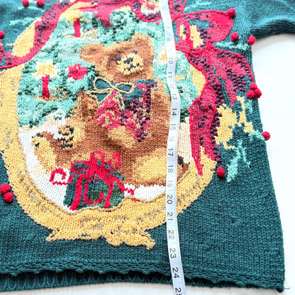 Vintage Separate Scene, Christmas Teddy Bear Sweater