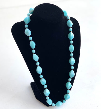 Light Blue Beaded Vintage Necklace