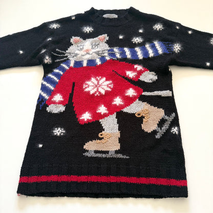 Vintage Northern Isles, Ice Skating Cat Sweater