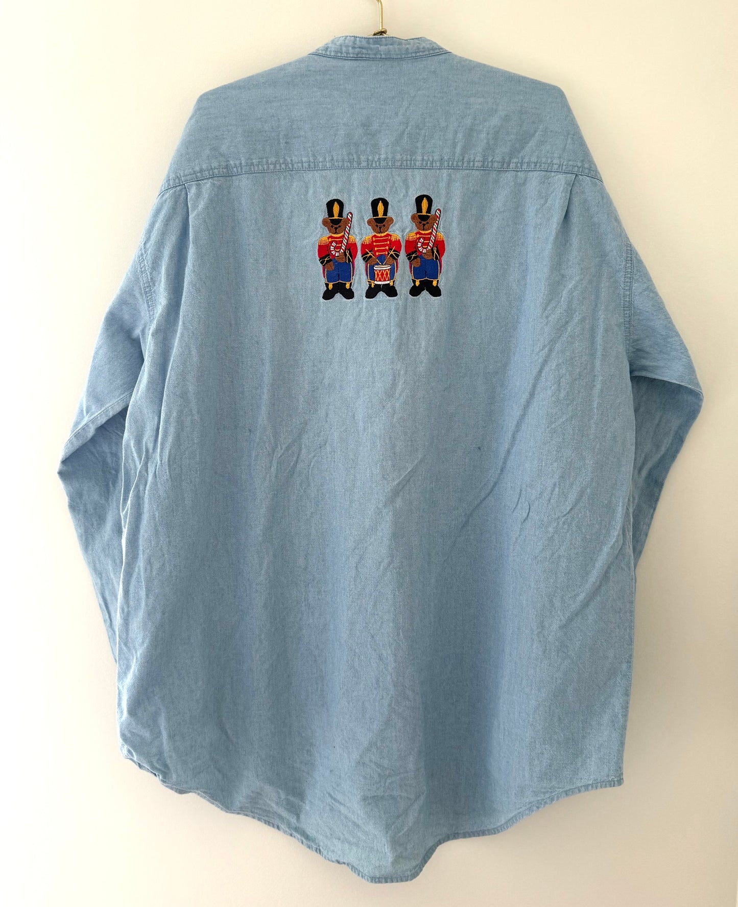 Vintage Christmas Bears Button Up Shirt