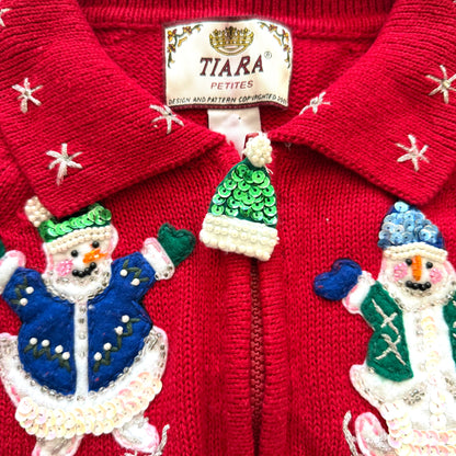 Vintage Tiara, Snowman Cardigan