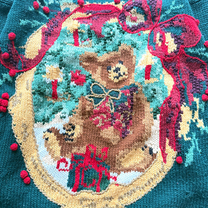 Vintage Separate Scene, Christmas Teddy Bear Sweater