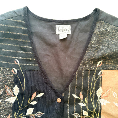 Vintage Tan Trums, Wool & Leather Vest