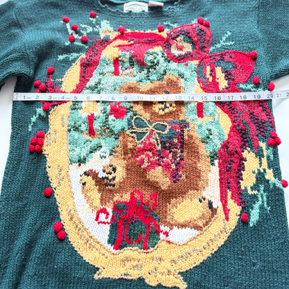 Vintage Separate Scene, Christmas Teddy Bear Sweater