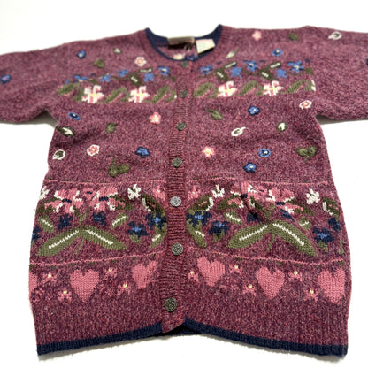 Vintage Northern Reflections, Wool Blend Floral Cardigan