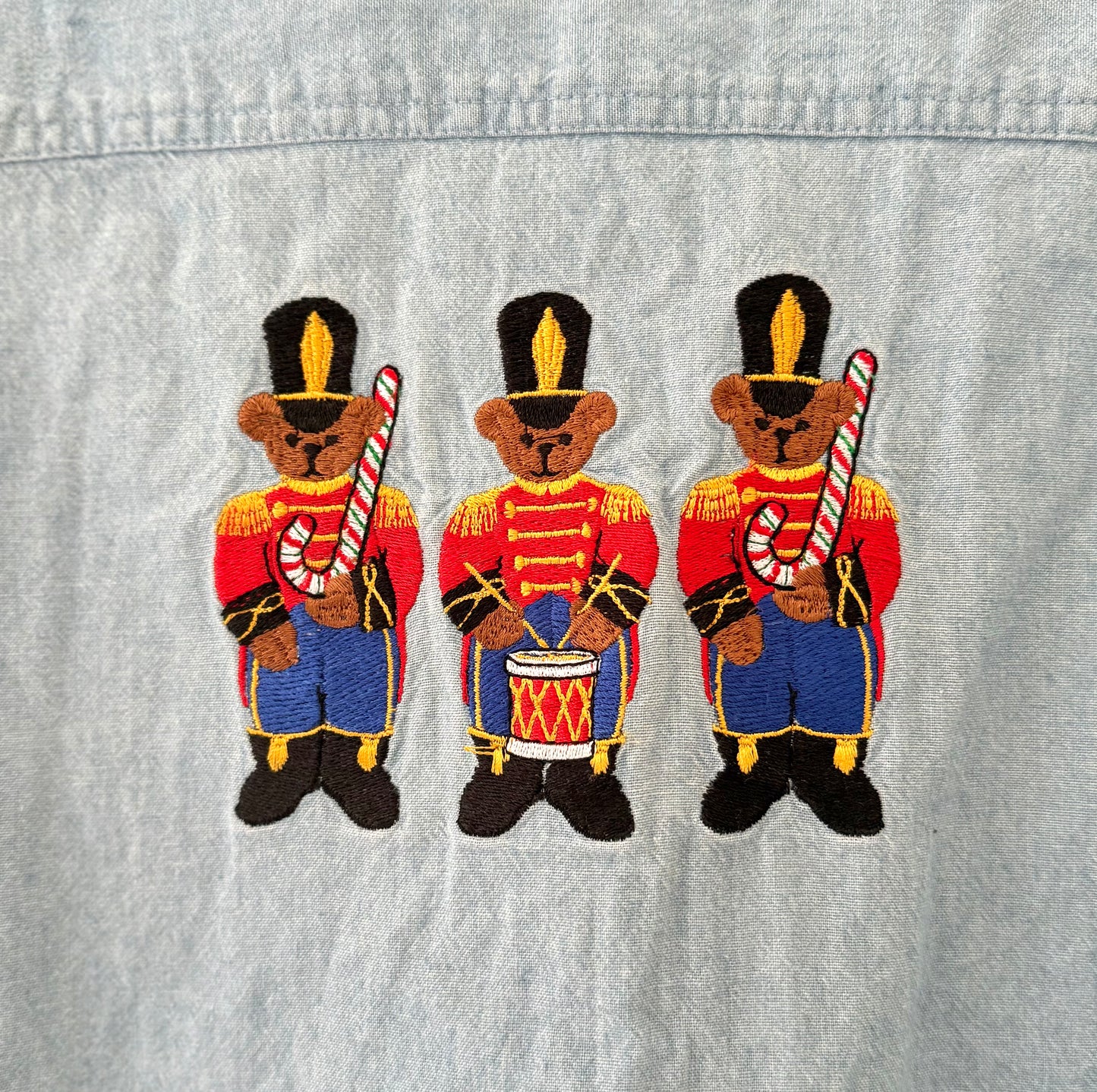 Vintage Christmas Bears Button Up Shirt