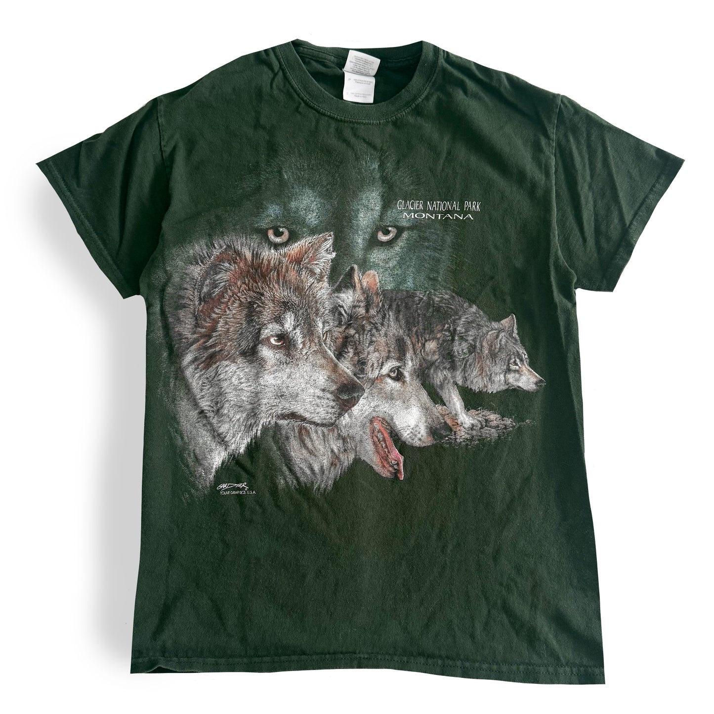 Vintage Glacier National Park Wolf T-shirt