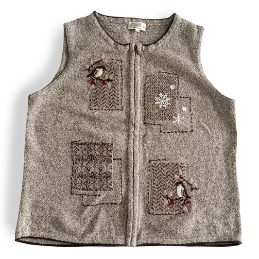 Vintage Northern Reflections Neutral Bird Vest