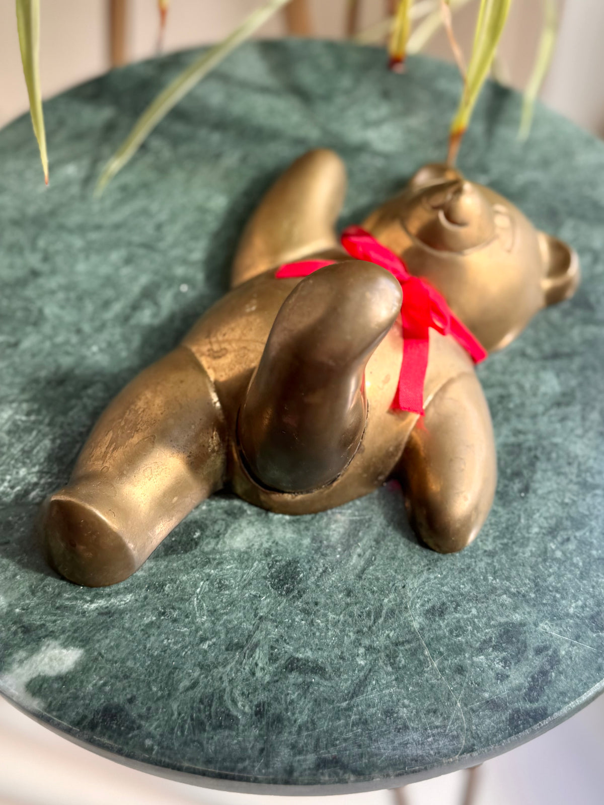 Vintage Brass Bear with Leg Hook