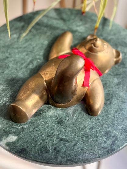 Vintage Brass Bear with Leg Hook