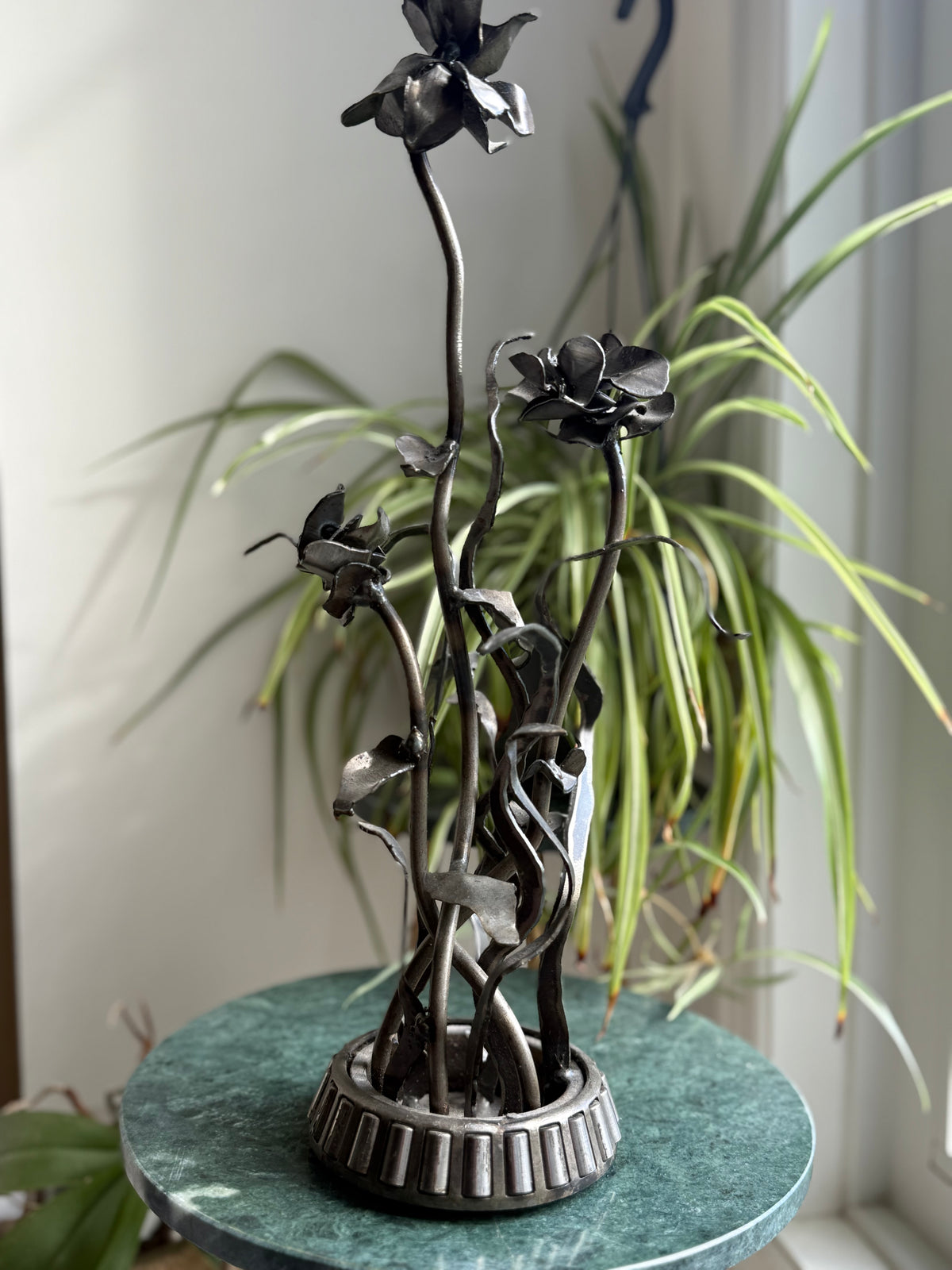 Secondhand Handmade Metal Flower Art