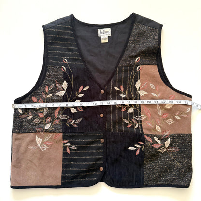 Vintage Tan Trums, Wool & Leather Vest