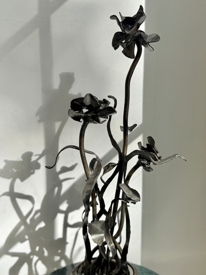 Secondhand Handmade Metal Flower Art