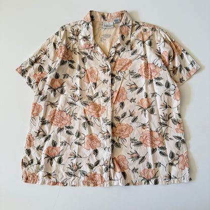 Floral patterned shirt on a plain background