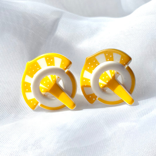 Vintage Lemon Yellow Earrings