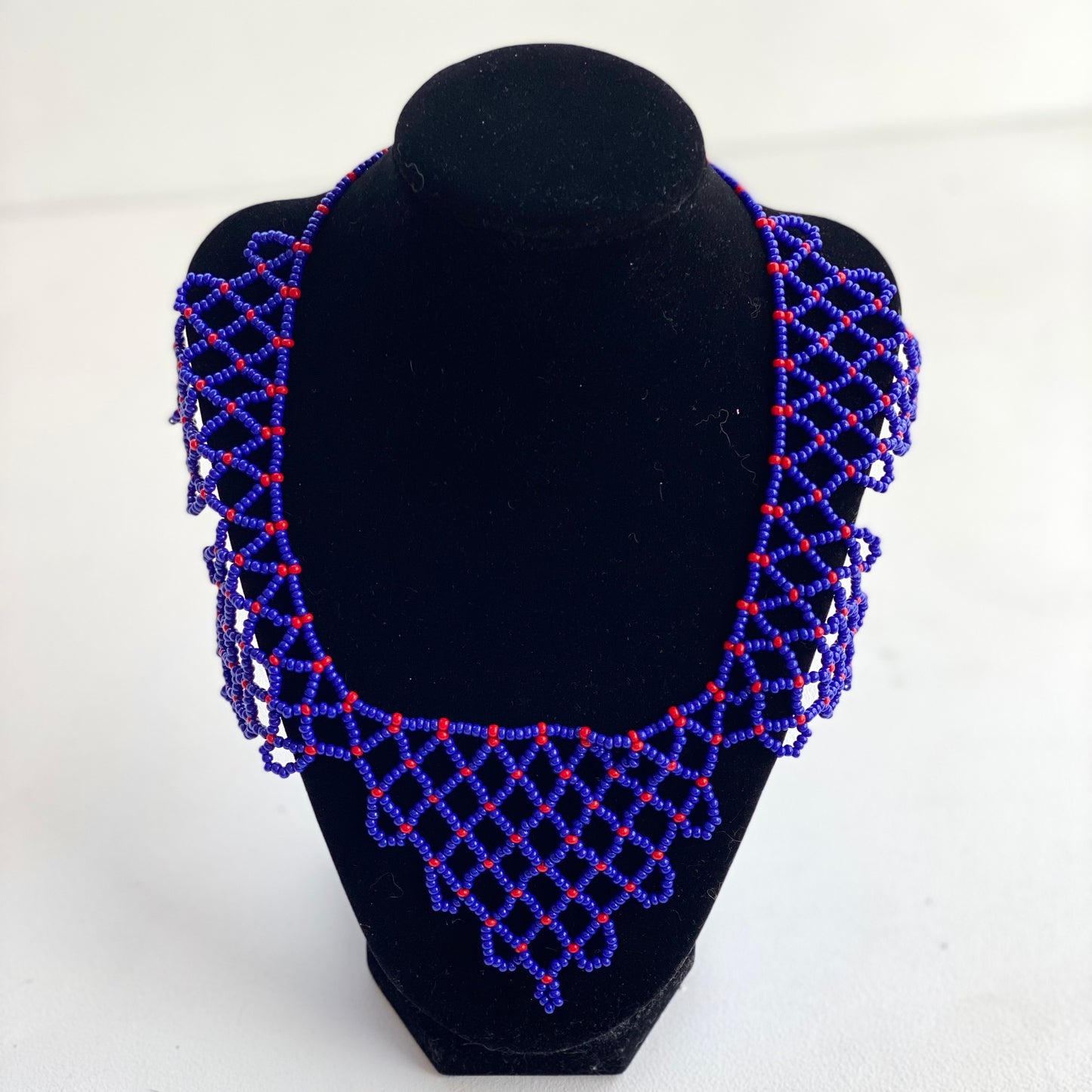 Blue Beaded Statement Necklace