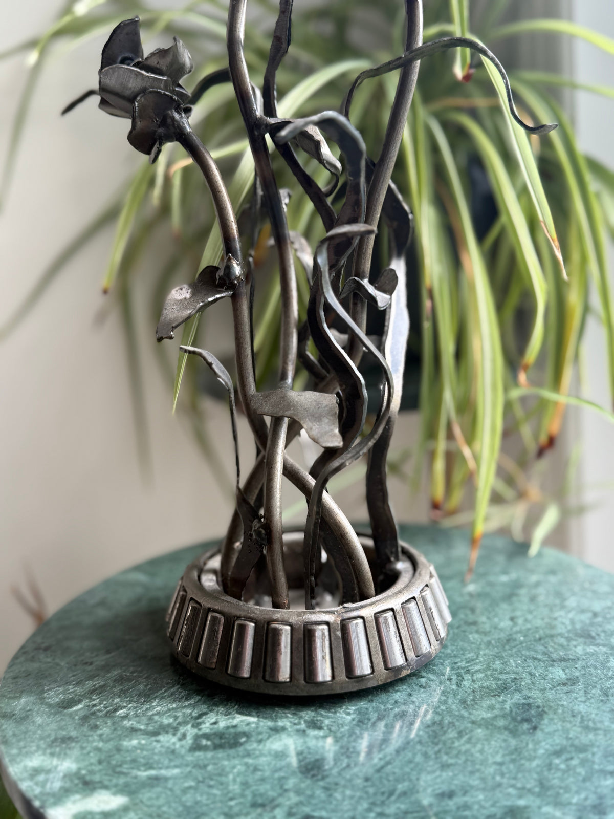Secondhand Handmade Metal Flower Art