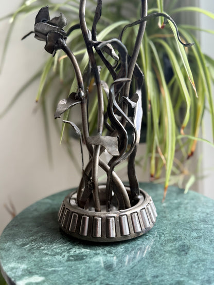 Secondhand Handmade Metal Flower Art