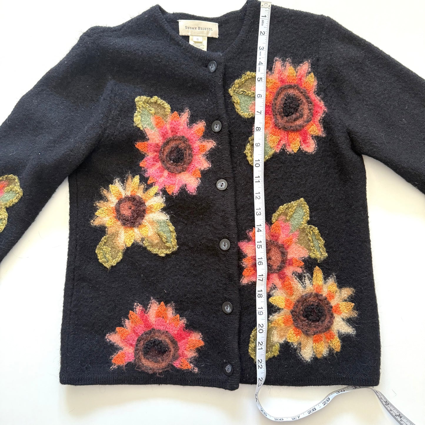 Vintage Susan Bristol, Wool Flower Cardigan