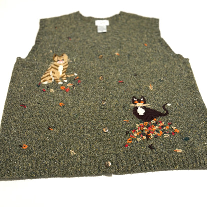 Vintage Tabi International, Wool Blend Autumn Cat Vest