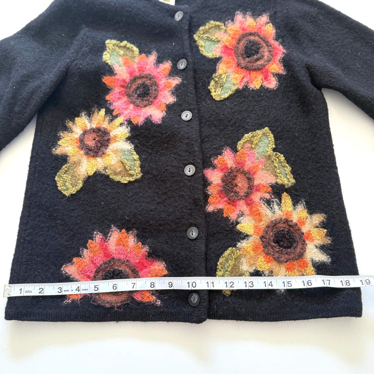 Vintage Susan Bristol, Wool Flower Cardigan