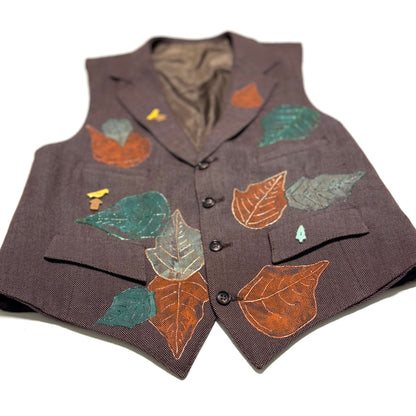 Vintage Hand Painted Leaf Vest