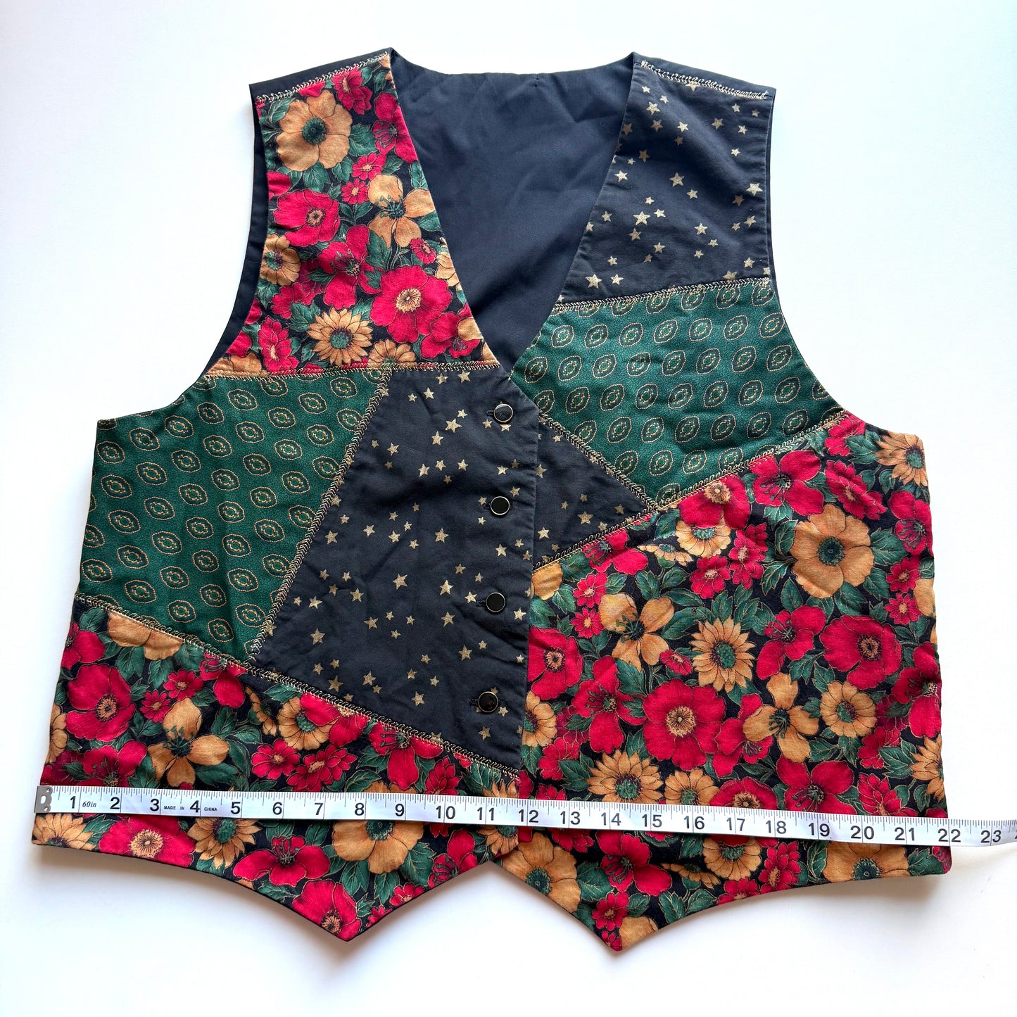 Vintage Christmas Floral Vest