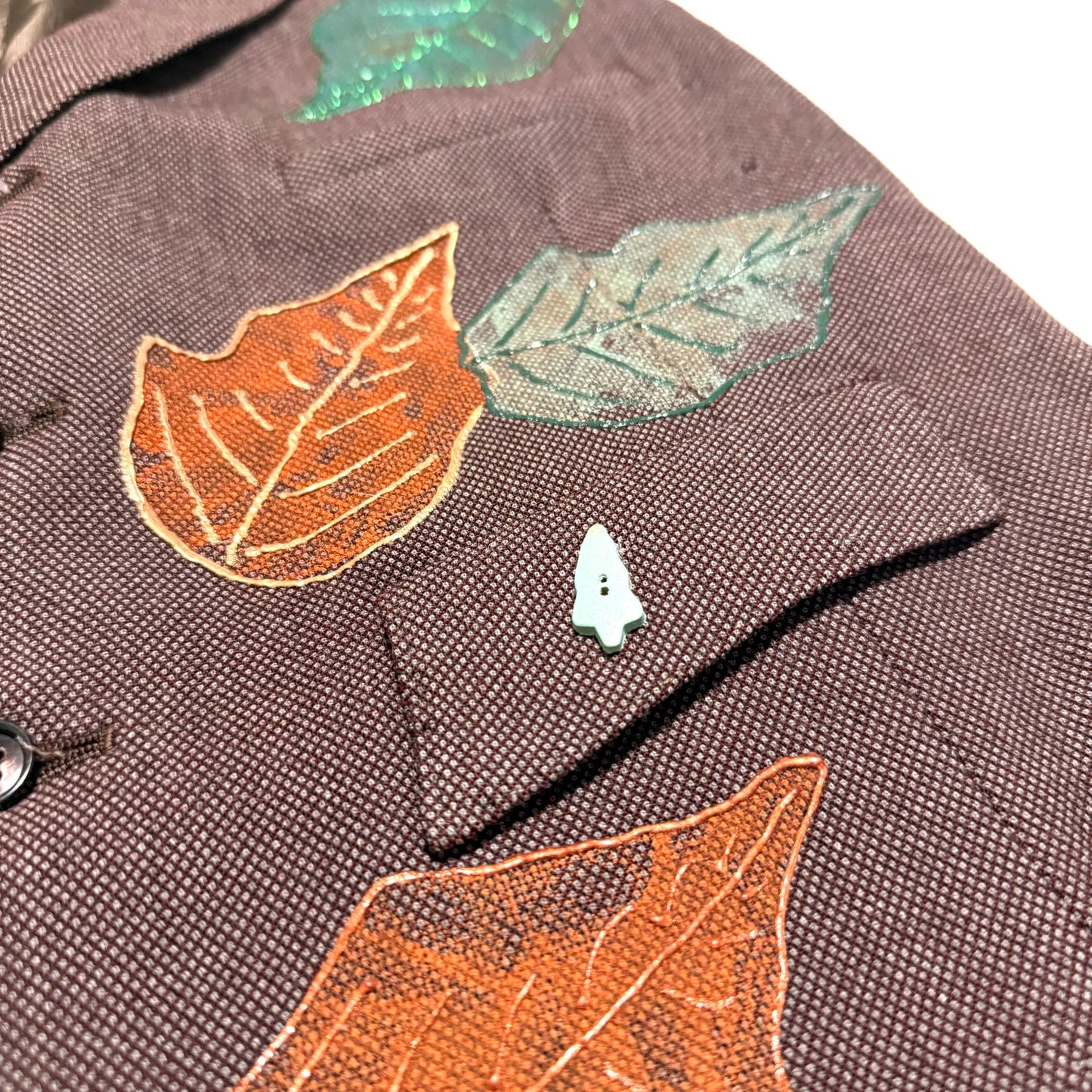 Vintage Hand Painted Leaf Vest