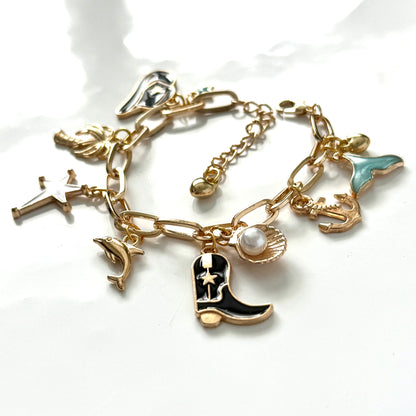 Handmade Coastal Cowgirl Y2K Style Charm Bracelet