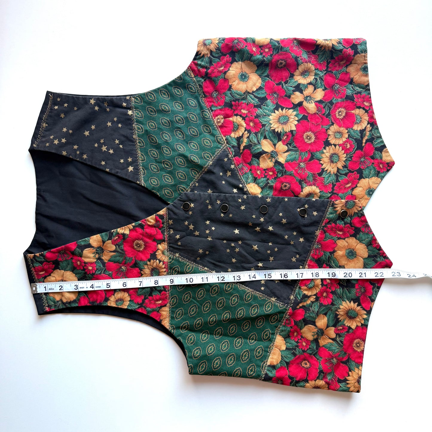 Vintage Christmas Floral Vest