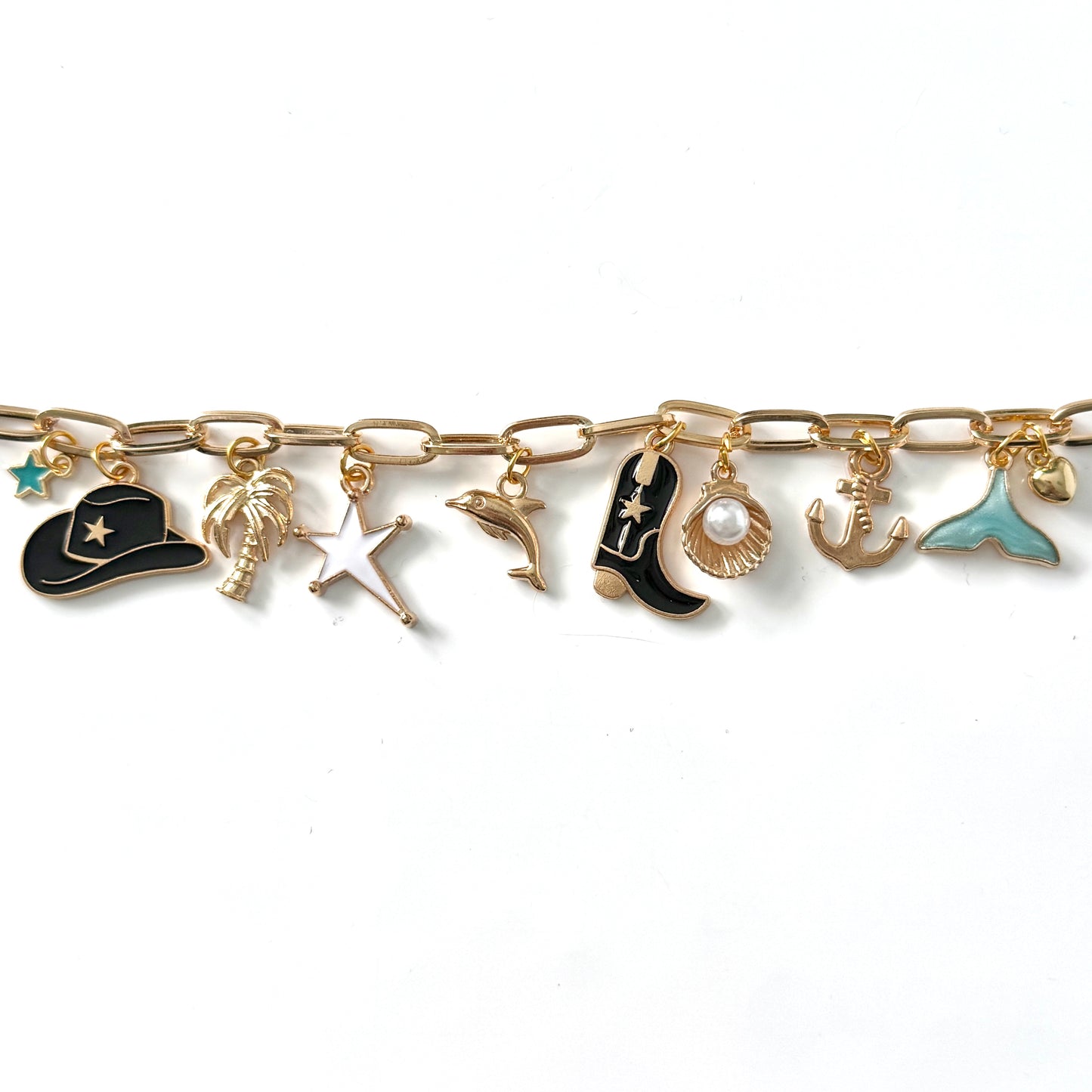 Handmade Coastal Cowgirl Y2K Style Charm Bracelet