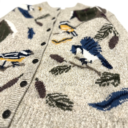 Vintage Northern Treasures, Wool Blend Winter Bird Cardigan