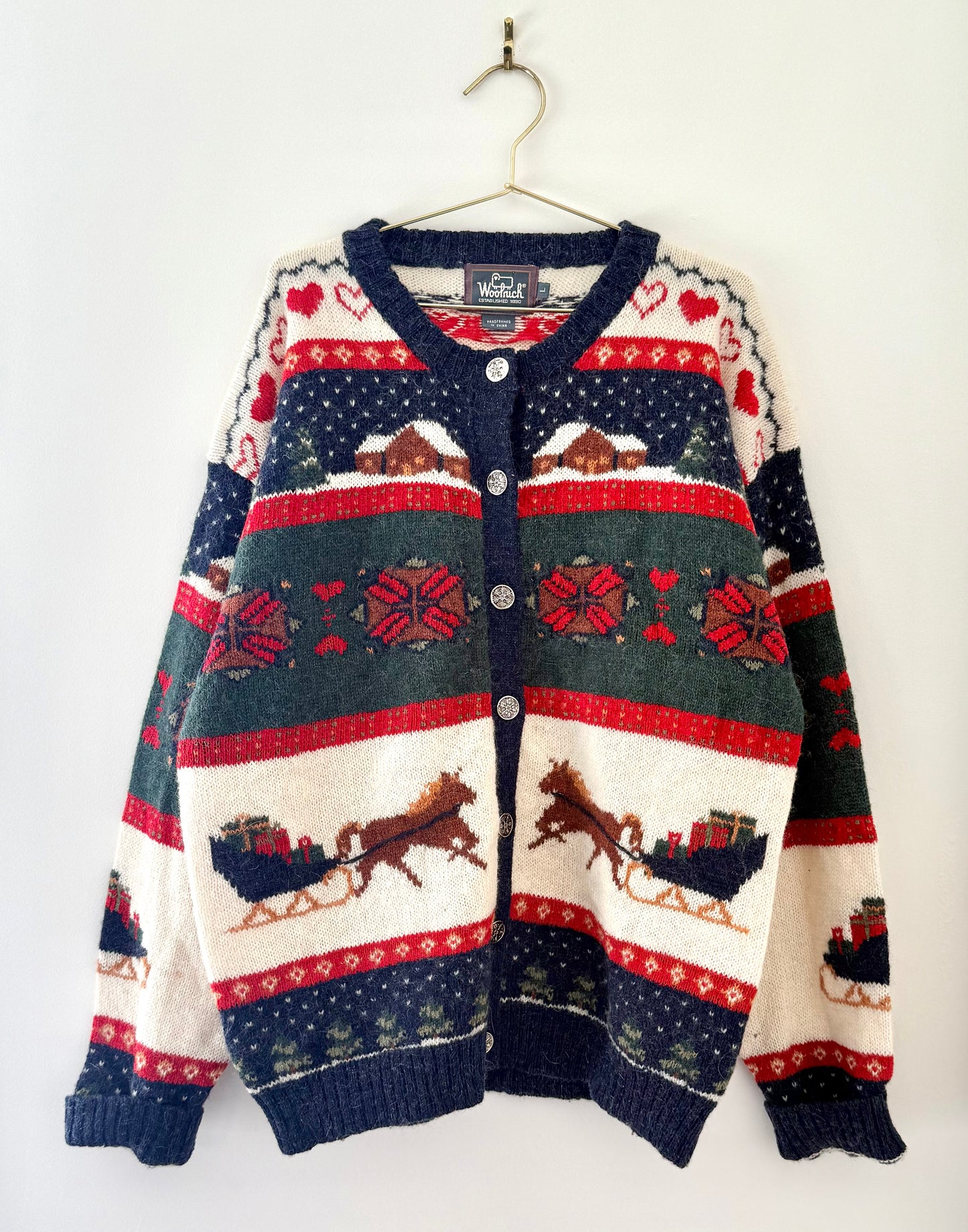 Vintage Woolrich, Christmas Wool Cardigan