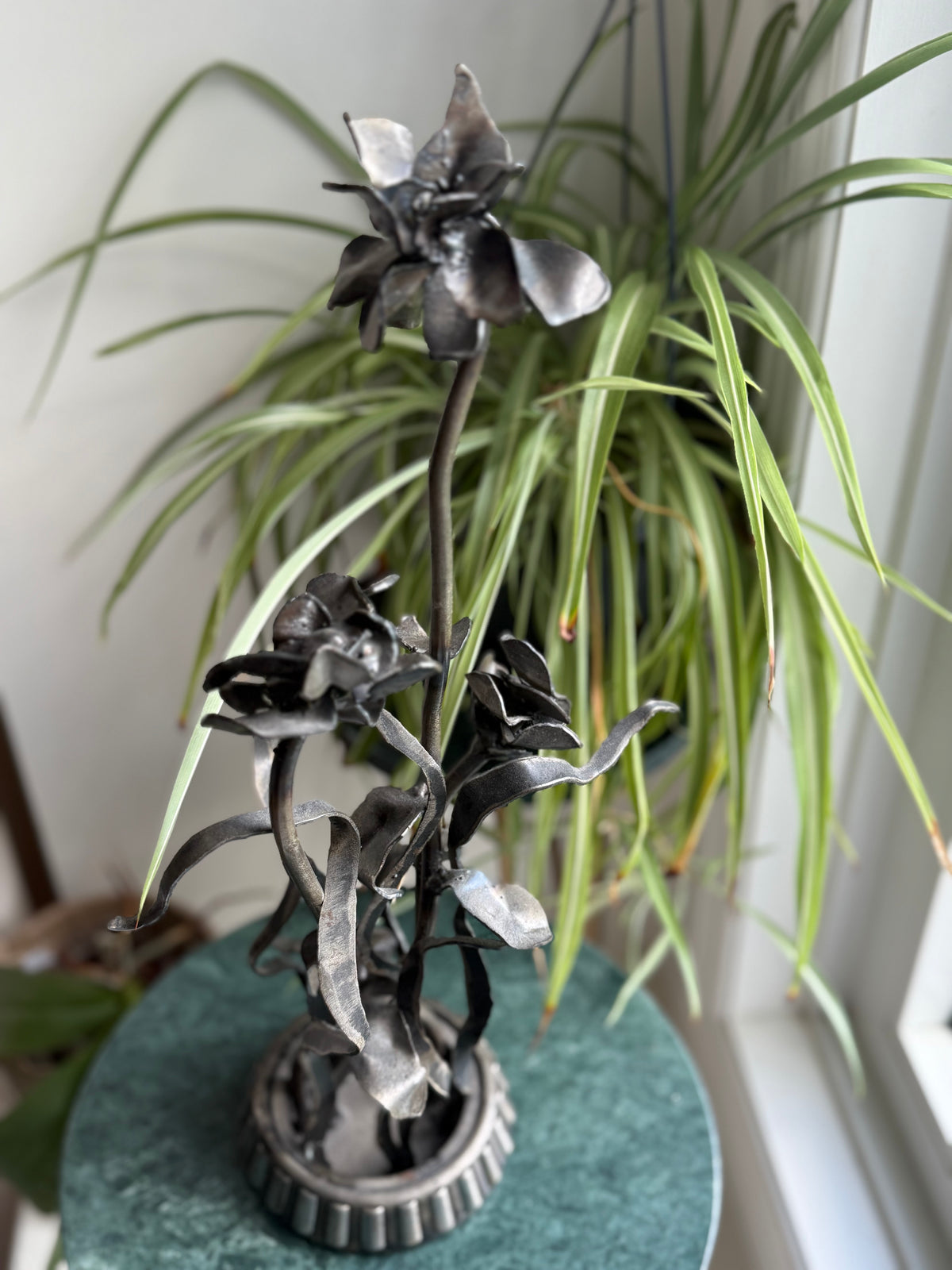 Secondhand Handmade Metal Flower Art