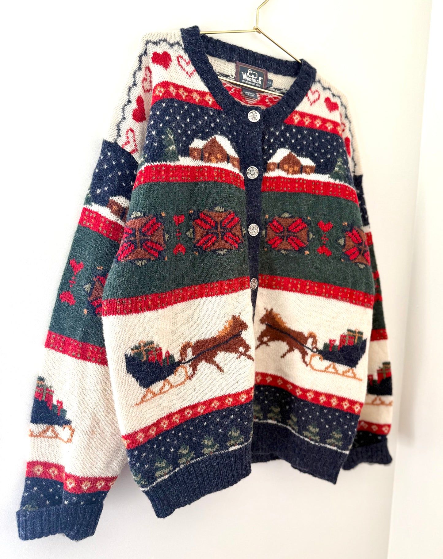 Vintage Woolrich, Christmas Wool Cardigan